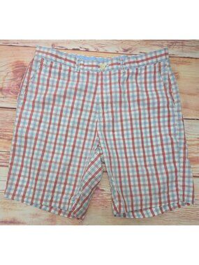 Johnston & Murphy Mens Plaid Cotton Shorts Size 34